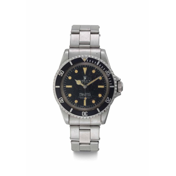 Rolex. A Fine Stainless Steel Automatic Wristwatch with Center Seconds and Bracelet, Worn by Scientist John VanDerwalker Signed Rolex, Oyster Perpetual, 200m=660ft, Submariner, Ref. 5512, Case No. 1'744'411, Circa 1967