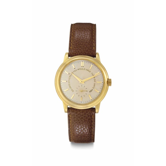 Patek Philippe. A Rare 18k Gold Automatic Wristwatch with Unusual Dial Signed Patek Philippe, Genève, Ref. 2552, Movement No. 762'567, Case No. 693'489, Manufactured in 1955