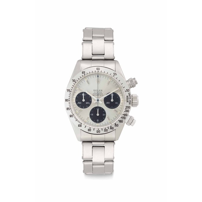 Rolex. A Fine and Rare Stainless Steel Chronograph Wristwatch with Bracelet Signed Rolex, Retailed by Tiffany & Co., Ref. 6265, Case No. 3'048'113, Circa 1973
