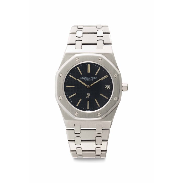 Audemars Piguet. A Fine Stainless Steel Automatic Wristwatch with Date and Bracelet Signed Audemars Piguet, Automatic, Royal Oak A-Series Model, Ref. 5402ST, Movement No. 128'870, Case No. 80'230, No. A 1230, Manufactured in 1974