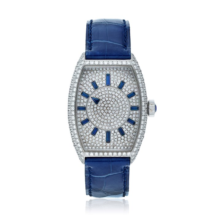 FRANCK MULLER DIAMOND AND SAPPHIRE-SET MISTERY D, REF. 5850