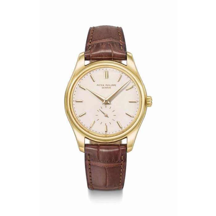 Patek Philippe. A very fine, rare and attractive 18K gold automatic wristwatch with cream-coloured enamel dial Signed Patek Philippe, Genève, ref. 2526, movement no. 760’167, case no. 678'305, manufactured in 1953