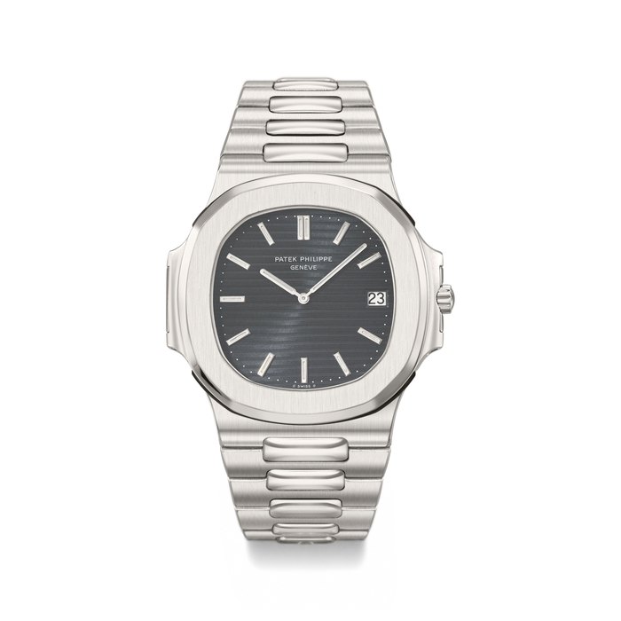 Patek Philippe. A Fine Stainless Steel Automatic Wristwatch with Date and Bracelet Signed Patek Philippe, Genève, Nautilus Model, ref. 3700/1, movement No. 1'308'945, case no. 538'823, manufactured in 1979