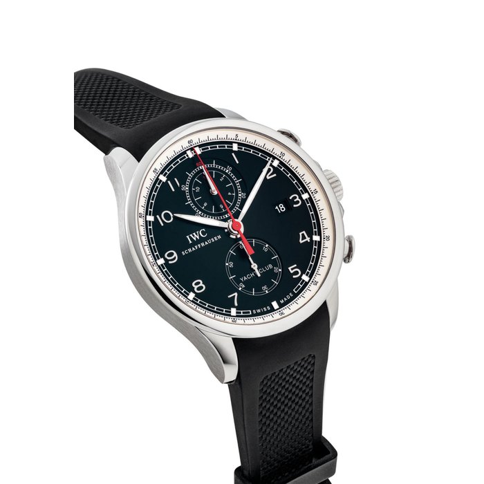 IWC. A STAINLESS STEEL AUTOMATIC FLYBACK CHRONOGRAPH WRISTWATCH WITH DATE SIGNED IWC, SCHAFFAUSEN, PORTUGUESE YACHT CLUB CHRONOGRAPH MODEL, REF. IW390210, MOVEMENT NO. 3'415'109, CASE NO. 3'807'235, CIRCA 2010