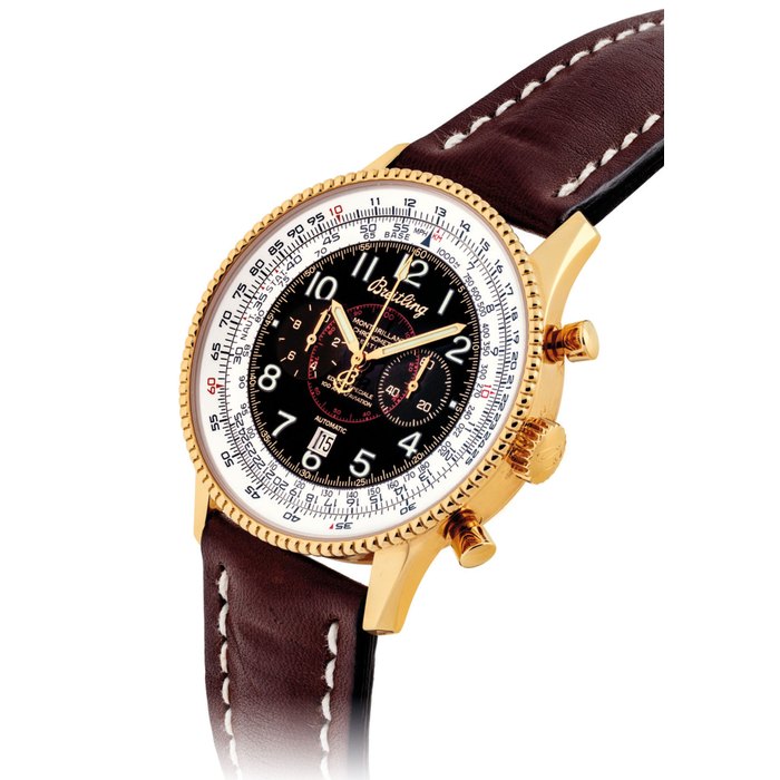 BREITLING. A RARE 18K PINK GOLD LIMITED EDITION AUTOMATIC CHRONOGRAPH WRISTWATCH WITH DATE SIGNED BREITLING, CHRONOMETRE CERTIFIE, 100 ANS D'AVIATION 1903-2003, MONTBRILLANT 1903 MODEL, NO. 004/100, REF. H35330, CASE NO. 701'576, CIRCA 2003