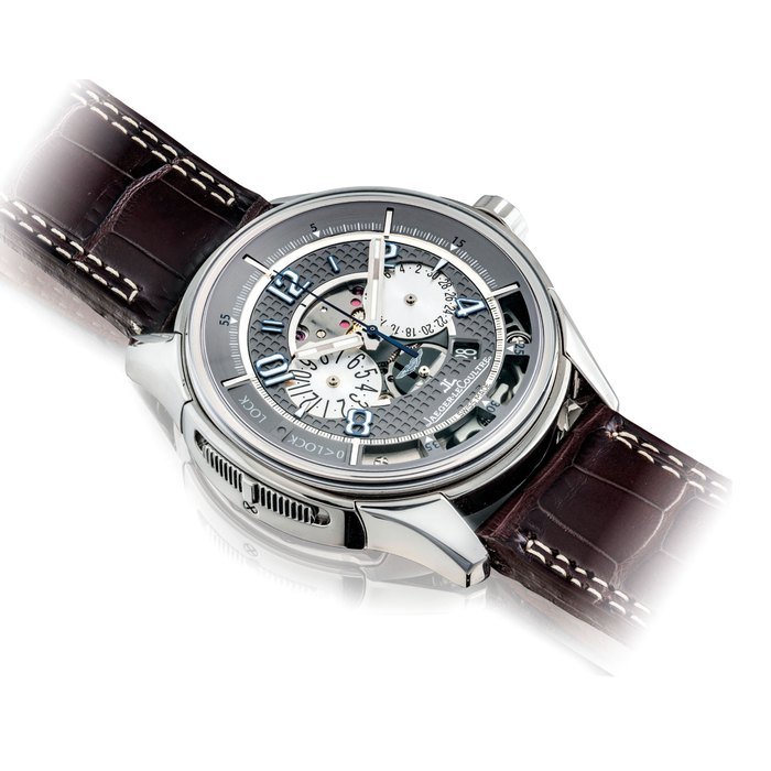 Jaeger-Lecoultre JAEGER-LECOULTRE. A FINE AND RARE PLATINUM LIMITED EDITION AUTOMATIC SEMI-SKELETONISED CHRONOGRAPH WRISTWATCH WITH VERTICAL TRIGGER MECHANISM AND DATE SIGNED JAEGER-LECOULTRE, ASTON MARTIN, AMVOX2 CHRONOGRAPH MODEL, NO. 054/100, REF. 1926450, CASE NO. 2'511'464, CIRCA 2011