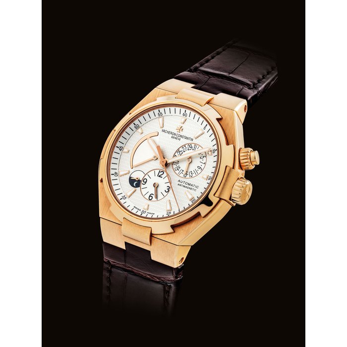 VACHERON CONSTANTIN. A FINE 18K PINK GOLD AUTOMATIC DUAL TIME WRISTWATCH WITH SWEEP CENTRE SECONDS, DATE, POWER RESERVE AND DAY/NIGHT INDICATION SIGNED VACHERON CONSTANTIN, OVERSEAS MODEL, REF. 47450, MOVEMENT NO. 5'176'777, CASE NO. 1'178'373, CIRCA 2005