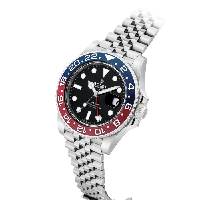 ROLEX. A STAINLESS STEEL AUTOMATIC DUAL TIME WRISTWATCH WITH SWEEP CENTRE SECONDS, DATE, BRACELET AND CERAMIC BEZEL SIGNED ROLEX, OYSTER PERPETUAL, GMT MASTER II MODEL, REF. 126710BLRO, CASE NO. 2R136098, CIRCA 2018