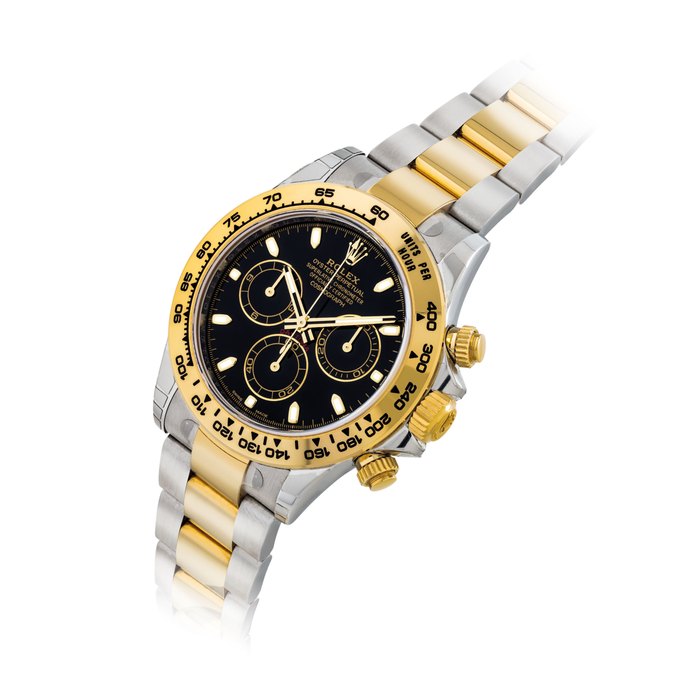 ROLEX. A FINE STAINLESS STEEL AND 18K GOLD AUTOMATIC CHRONOGRAPH WRISTWATCH WITH BRACELET SIGNED ROLEX, OYSTER PERPETUAL, COSMOGRAPH DAYTONA MODEL, REF. 116503, CASE NO. 1DF82076, CIRCA 2018