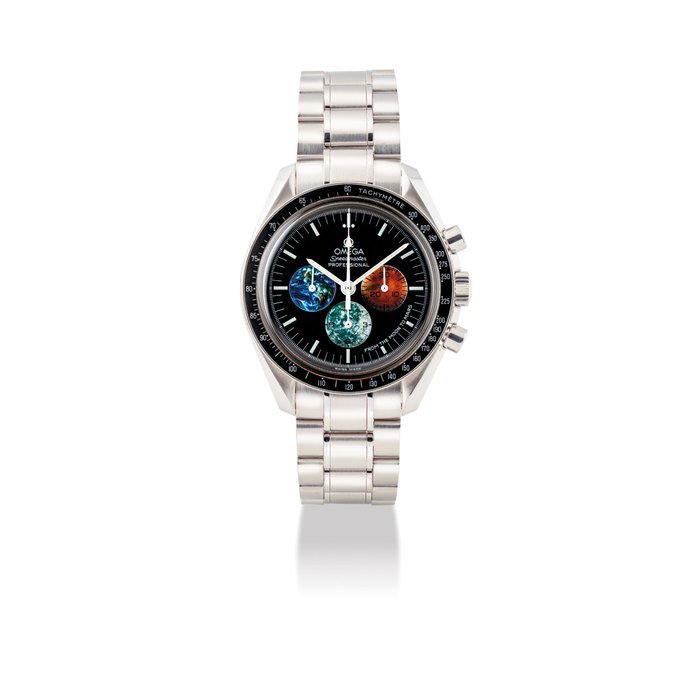 Omega OMEGA. A FINE STAINLESS STEEL CHRONOGRAPH WRISTWATCH WITH BRACELET SIGNED OMEGA, SPEEDMASTER PROFESSIONAL FROM THE MOON TO MARS MODEL, REF. 3577.50.00, CASE NO. 77'159'054, CIRCA 2005