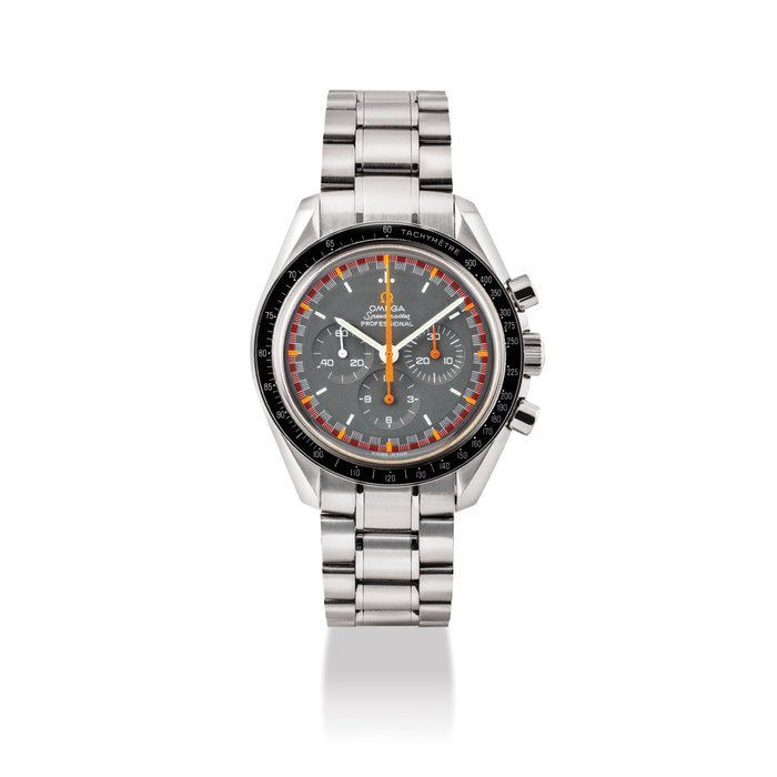 Omega OMEGA. A FINE AND RARE STAINLESS STEEL CHRONOGRAPH WRISTWATCH WITH BRACELET SIGNED OMEGA, SPEEDMASTER PROFESSIONAL JAPAN SPECIAL RACING MODEL, REF. 3570.40.00, CASE NO. 77'129'611, CIRCA 2004