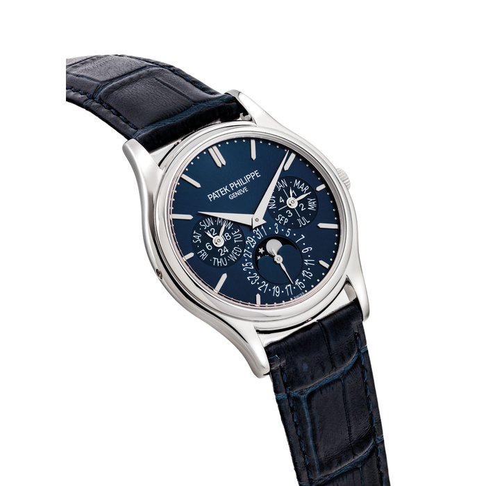 PATEK PHILIPPE. A FINE PLATINUM AUTOMATIC PERPETUAL CALENDAR WRISTWATCH WITH MOON PHASES, 24 HOUR AND LEAP YEAR INDICATION SIGNED PATEK PHILIPPE, GENEVE, REF. 5140, MOVEMENT NO. 5'531'845, CASE NO. 4'741'345, MANUFACTURED IN 2010