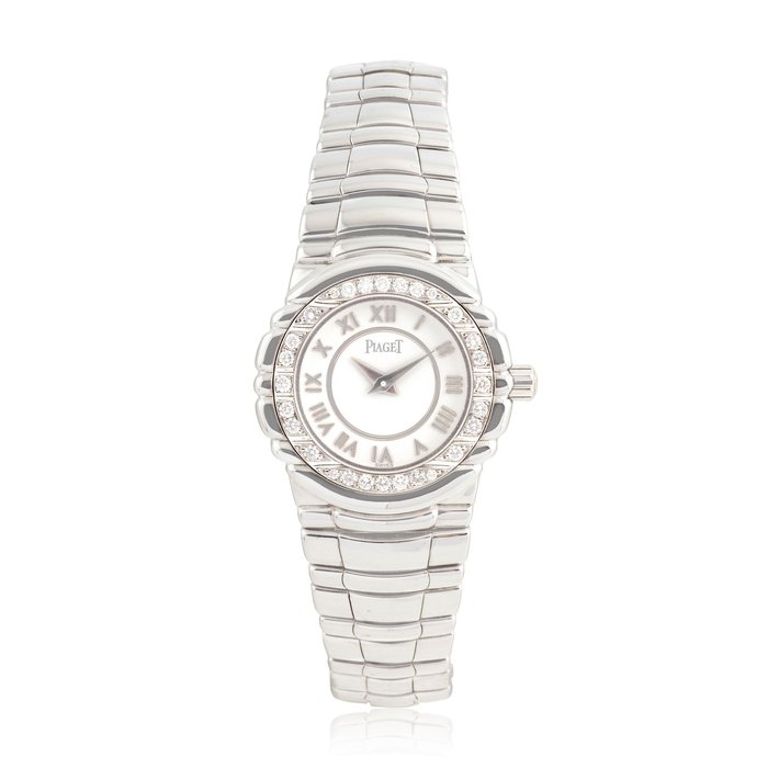 PIAGET, LADY’S 18K WHITE GOLD AND DIAMOND-SET POLO
