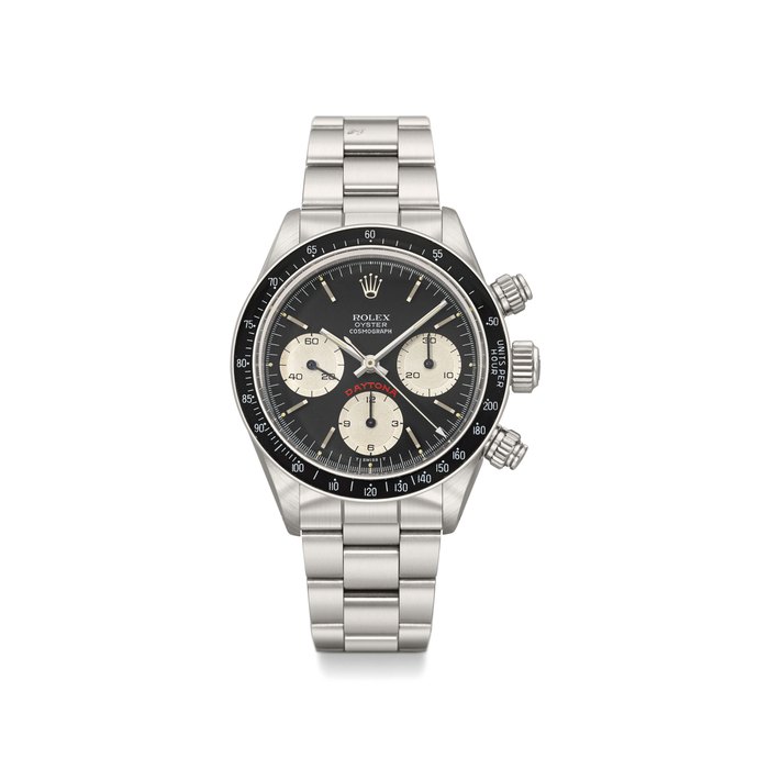 Rolex. A fine and rare stainless steel chronograph wristwatch with bracelet Signed Rolex, Cosmograph, Daytona, ref. 6263, case no. 8’600’847, circa 1984
