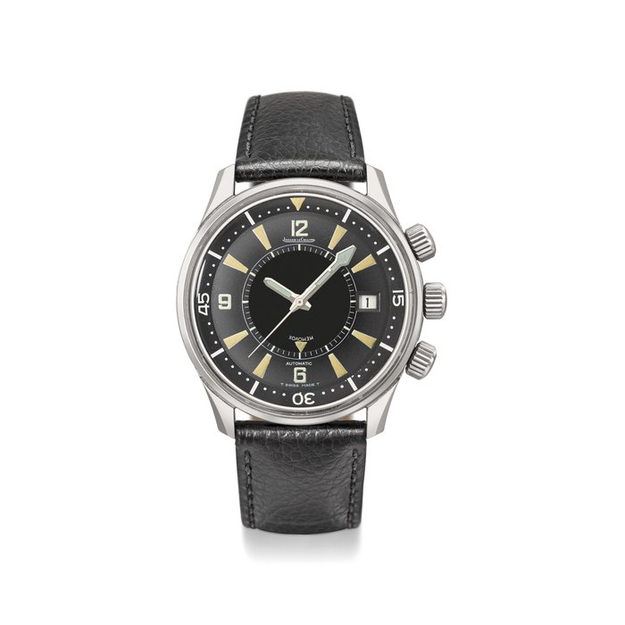 JAEGER-LECOULTRE. A VERY RARE STAINLESS STEEL AUTOMATIC WRISTWATCH WITH SWEEP CENTRE SECONDS, DATE, ALARM AND "CALYPSO" HANDS SIGNED JAEGER-LECOULTRE, MEMOVOX, POLARIS “CALYPSO” MODEL, REF. E859, MOVEMENT NO. 1’837’088, CASE NO. 1’099’580, MANUFACTURED IN 1967