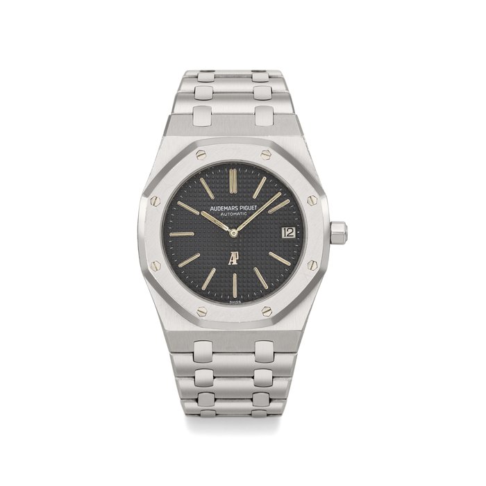 Audemars Piguet. A stainless steel automatic wristwatch with date and bracelet Signed Audemars Piguet, Automatic, Royal Oak, No. A 667, ref. 5402ST, movement no. 127’789, case no. 67’667, circa 1972