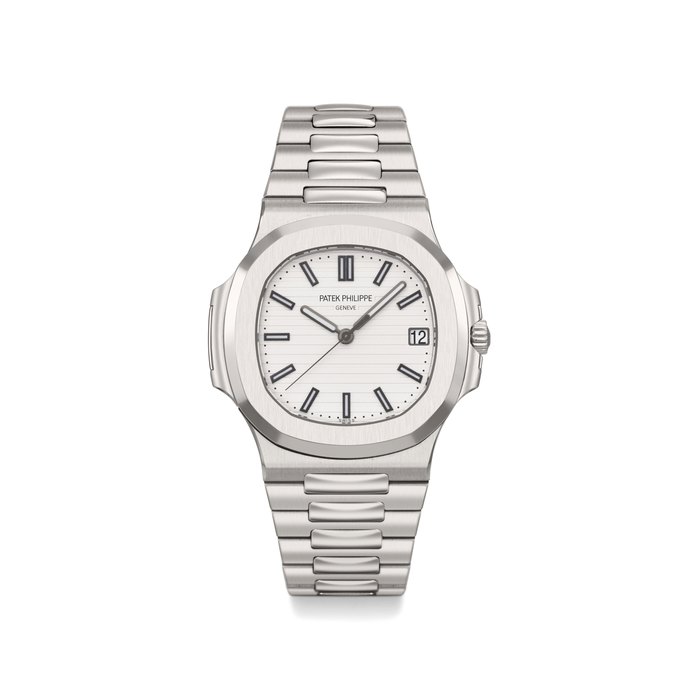 Patek Philippe. A very fine stainless steel automatic wristwatch with date, bracelet, original certificate, sales tag and box Signed Patek Philippe, Genève, ref. 5711/1A-011, movement no. 5’663’291, case no. 4’934’882, circa 2012