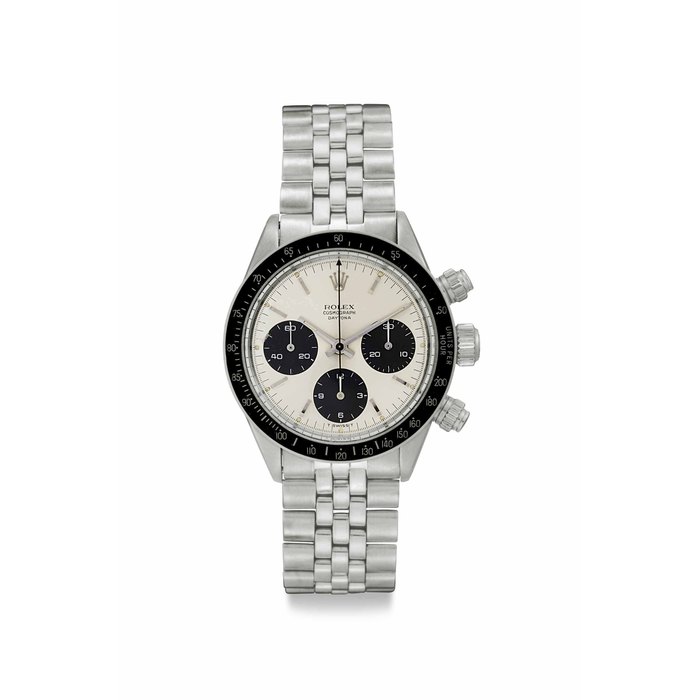 Rolex. A Fine and Rare Stainless Steel Chronograph Wristwatch with Bracelet Signed Rolex, Cosmograph Daytona, Ref. 6240, Case No. 1'439'224, Circa 1966