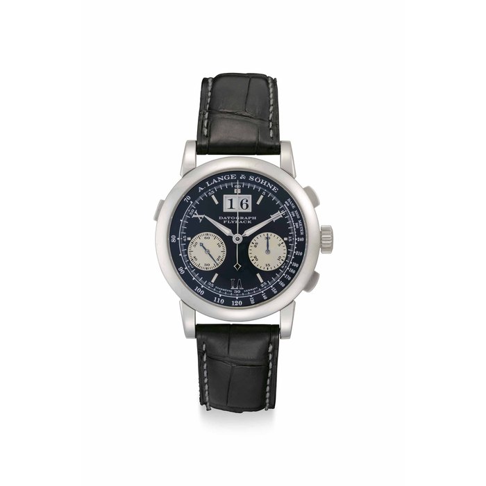 A. Lange & Söhne. A Fine and Large Platinum Flyback Chronograph Wristwatch with Oversized Date Signed A. Lange & Söhne, Glashütte I.SA., Datograph Flyback, Ref. 403.035F, Case No. 148'028, Circa 2007