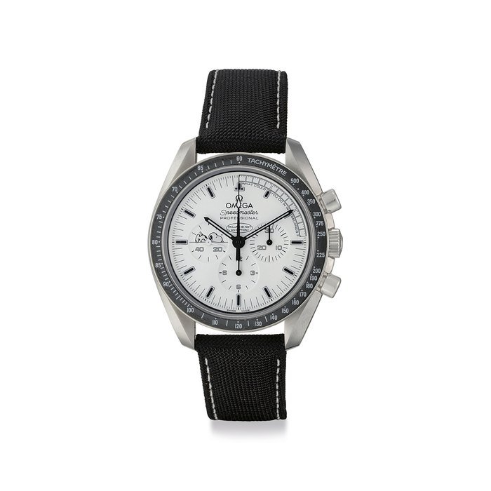 Omega Omega. A Fine Limited Edition Stainless Steel Chronograph Wristwatch Signed Omega, Speedmaster, Professional, Silver Snoopy Award, Apollo XIII 45th Anniversary, No. 1005/1970, Ref. 311.32.42.30.04.003, Case No. 87'537'959, Circa 2016
