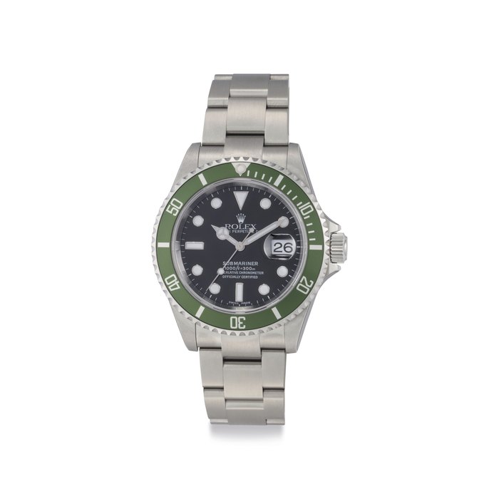 Rolex. A Fine Stainless Steel Wristwatch with Date, Center Seconds and Bracelet Signed Rolex, Oyster Perpetual Date, Submariner, 1000ft = 300m, Superlative Chronometer, Officially Certified, Ref. 16610LV, Case No. F020197, Circa 2003