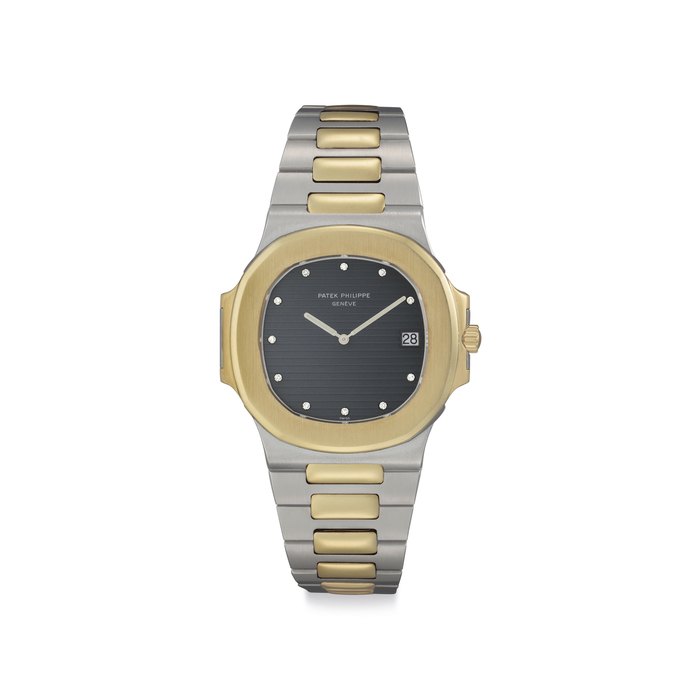 Patek Philippe. A Fine Automatic 18k Gold, Stainless Steel and Diamond-set Wristwatch with Date and Bracelet Signed Patek Philippe, Genève, Nautilus Model, Ref. 3700/11, Movement No. 1'308'372, Case No. 558'783, Manufactured in 1982