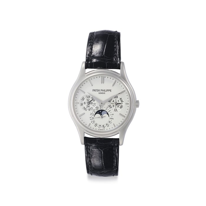 Patek Philippe. A Fine 18k White Gold Automatic Perpetual Calendar Wristwatch with Moon Phases Signed Patek Philippe, Genève, Ref. 5140G, Movement No. 3'129'260, Case No. 4'354'867, Manufactured in 2006