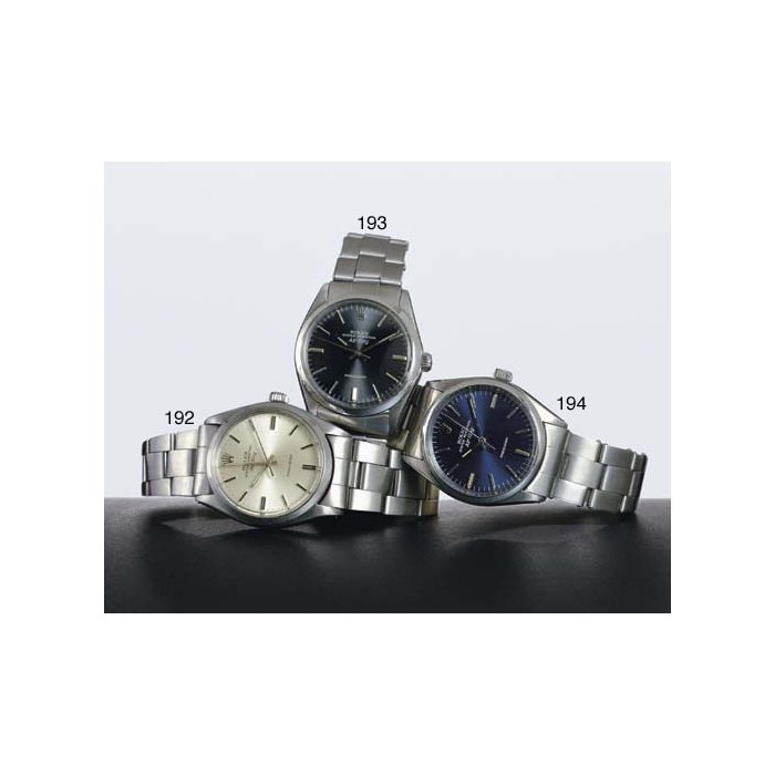 ROLEX. A STAINLESS STEEL AUTOMATIC WRISTWATCH WITH CENTER SECONDS AND BRACELET SIGNED ROLEX, OYSTER PERPETUAL, AIR-KING, PRECISION, CASE NO. 1559013, REF. 5500, CIRCA 1962