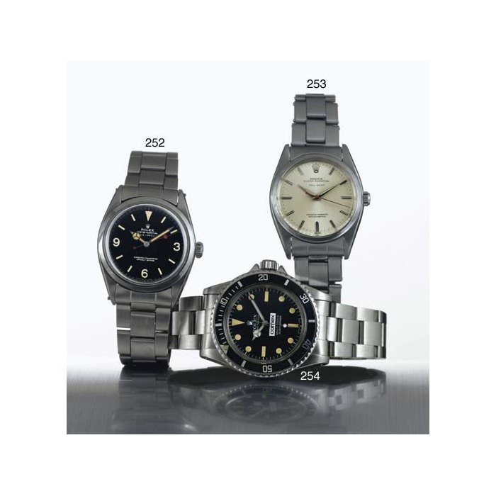 ROLEX. A RARE STAINLESS STEEL AUTOMATIC WRISTWATCH WITH CENTER SECONDS AND BRACELET SIGNED ROLEX, OYSTER PERPETUAL, "SPACE DWELLER", CASE NO. 1041729, REF. 1016, CIRCA 1956