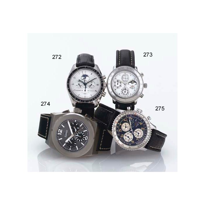 Breitling Breitling. A Fine Limited Edition Platinum Automatic Triple Calendar Chronograph Wristwatch with Moon Phases SIGNED BREITLING, 'NAVITIMER 1461', SERIE LIMITEE ETANCHE, NO. 13/25, REF. L19022, CIRCA 1990, Price & Market Data