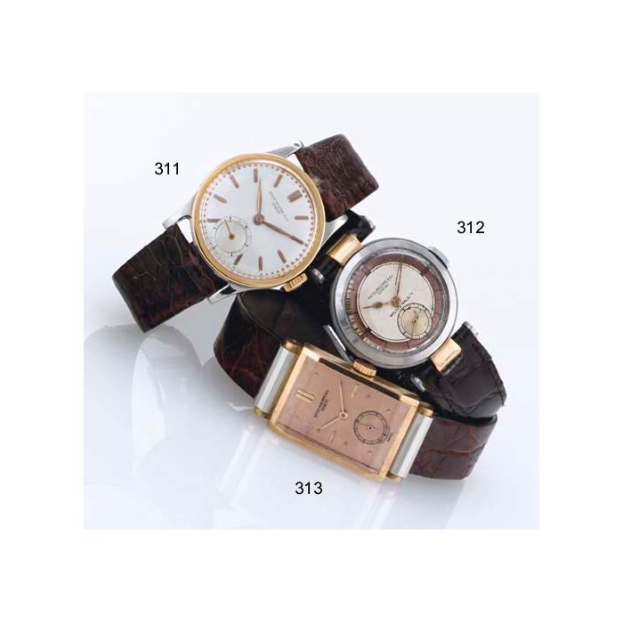 PATEK PHILIPPE. A VERY RARE 18K PINK GOLD AND PLATINUM RECTANGULAR WRISTWATCH SIGNED PATEK PHILIPPE & CO., GENEVE, MOVEMENT NO. 833213, CASE NO. 618704, REF. 516, MANUFACTURED IN 1939