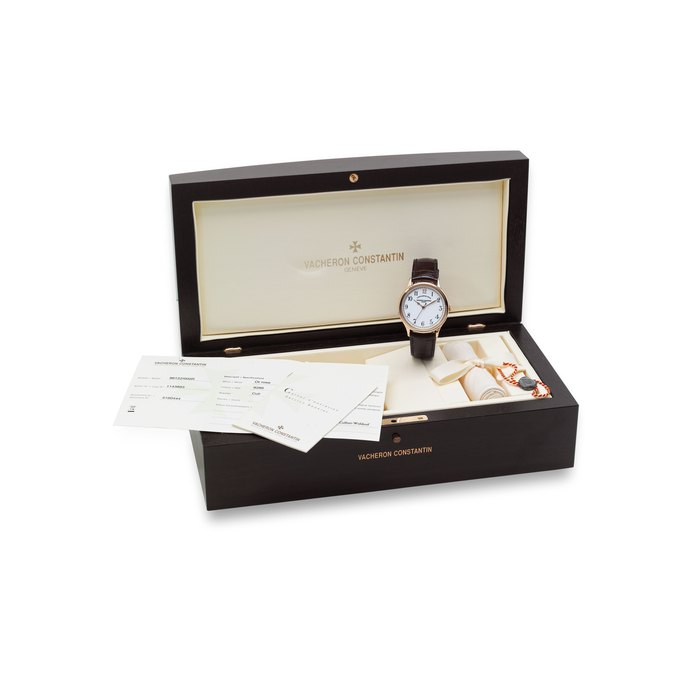 VACHERON CONSTANTIN. AN EXTREMELY FINE AND RARE 18K PINK GOLD AUTOMATIC WRISTWATCH WITH ENAMEL GRAND FEU DIAL, SWEEP CENTRE SECONDS, ORIGINAL CERTIFICATE AND BOX SIGNED VACHERON CONSTANTIN, GENÈVE, CHRONOMETRE ROYAL, REF. 86122/9286, MOVEMENT NO. 5’160’444, CASE NO. 1’143’893, MANUFACTURED IN 2007