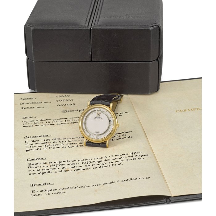Vacheron Constantin Vacheron Constantin. A fine and attractive 18K gold automatic jump hour wristwatch with certificate and box Signed Vacheron Constantin, Genève, Automatic, Saltarello model, ref. 43040, movement no. 797'987, case no. 662'199, manufactured in 1995, Price & Market Data