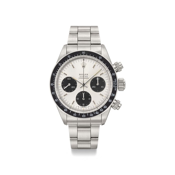 ROLEX. A VERY FINE AND HIGHLY ATTRACTIVE STAINLESS STEEL CHRONOGRAPH WRISTWATCH WITH BRACELET AND “SIGMA” DIAL SIGNED ROLEX, COSMOGRAPH, DAYTONA, REF. 6263, CASE NO. 3’644’952, CIRCA 1974