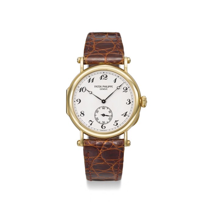 PATEK PHILIPPE. A FINE 18K GOLD LIMITED EDITION WRISTWATCH WITH BREGUET NUMERALS, MADE TO COMMEMORATE THE 150TH ANNIVERSARY OF PATEK PHILIPPE Signed Patek Philippe, Genève, Officier model, ref. 3960, movement no. 767'702, case no. 2'862'614, manufactured in 1988