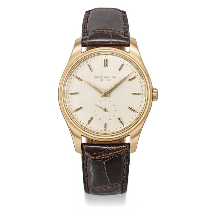 PATEK PHILIPPE. AN EXTREMLY RARE AND ATTRACTIVE 18K PINK GOLD AUTOMATIC WRISTWATCH WITH CREAM-COLOURED ENAMEL DIAL, LUMINOUS INDEXES AND HANDS AND ORIGINAL PINK GOLD GAY FRERES BRACELET SIGNED PATEK PHILIPPE, GENÈVE, REF. 2526, MOVEMENT NO. 765’510, CASE NO. 2’604’111, MANUFACTURED IN 1958