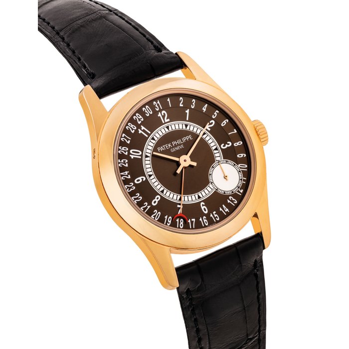 PATEK PHILIPPE. A FINE 18K PINK GOLD AUTOMATIC WRISTWATCH WITH DATE SIGNED PATEK PHILIPPE, REF. 6000, MOVEMENT NO. 5'583'773, CASE NO. 4'545'526, MANUFACTURED IN 2011