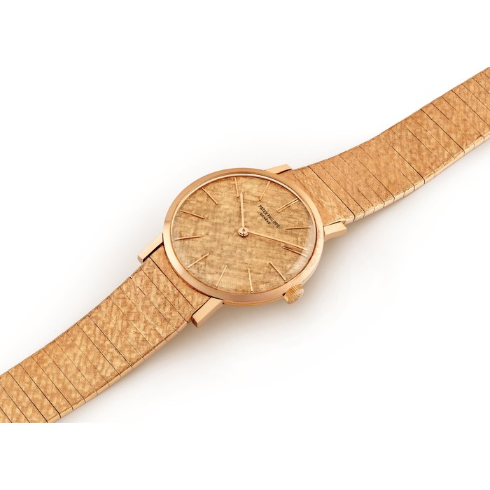 PATEK PHILIPPE. A FINE AND RARE 18K PINK GOLD WRISTWATCH WITH BRACELET SIGNED PATEK PHILIPPE, REF. 3426, MOVEMENT NO. 791'894, CASE NO. 2'624'975, MANUFACTURED IN 1962