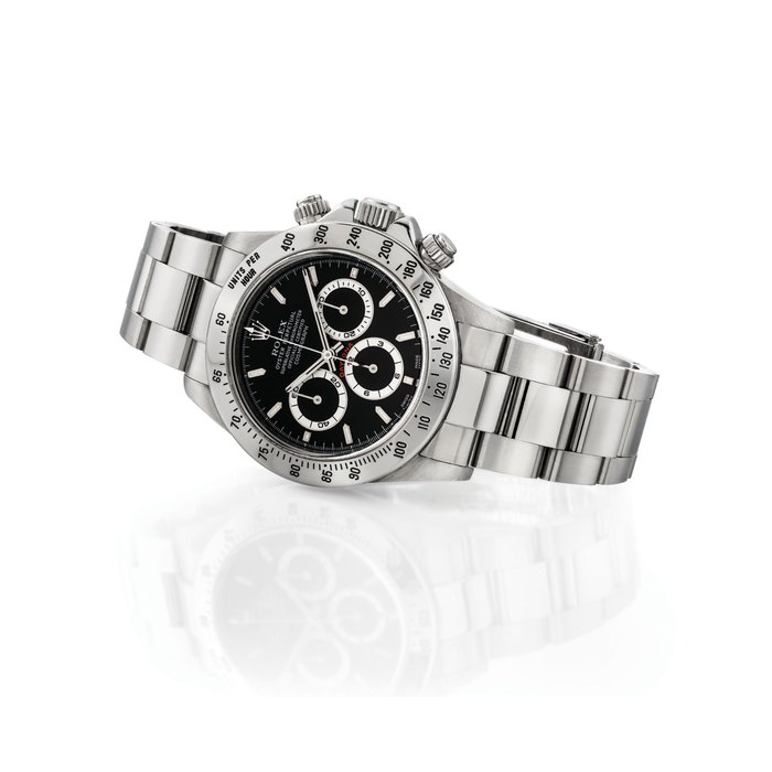 ROLEX. A FINE STAINLESS STEEL AUTOMATIC CHRONOGRAPH WRISTWATCH WITH BRACELET SIGNED ROLEX, OYSTER PERPETUAL, COSMOGRAPH DAYTONA MODEL, REF. 16520, CASE NO. A342608, CIRCA 1999