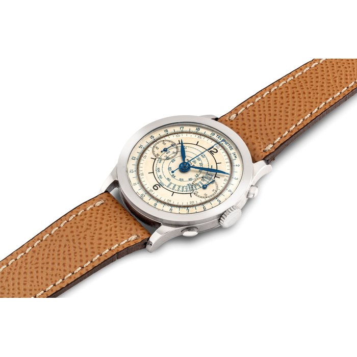 Rolex ROLEX. A FINE AND VERY RARE STAINLESS STEEL CHRONOGRAPH WRISTWATCH WITH TELEMETER AND TACHYMETER SCALES SIGNED ROLEX, REF. 2508, CASE NO. 034'557, CIRCA 1935, Price & Market Data