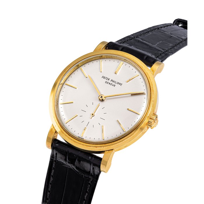 PATEK PHILIPPE. A FINE AND RARE 18K GOLD AUTOMATIC WRISTWATCH SIGNED PATEK PHILIPPE, GENÈVE, REF. 3429, MOVEMENT NO. 1'113'162, CASE NO. 2'631'742, MANUFACTURED IN 1963