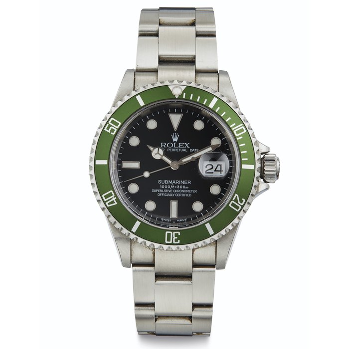 Rolex. A Fine Stainless Steel Automatic Wristwatch with Date, Center Seconds and Bracelet Signed Rolex, Oyster Perpetual Date, Submariner, 1000ft=300m, Ref. 16610V, Case No. F090324, Circa 2003
