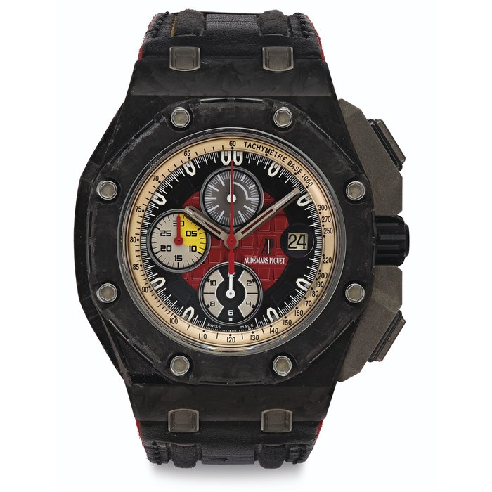 Audemars Piguet. A Forged Carbon Fiber, Titanium and Ceramic Limited Edition Automatic Chronograph Wristwatch with Date Signed Audemars Piguet, Royal Oak Offshore Grand Prix, Limited Edition, No. 0923/1750, Ref. 262901, Movement No. 778150, Case No. G89446, Circa 2010