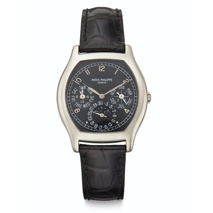 Patek Philippe. A Fine and Rare 18k White Gold Automatic Perpetual Calendar Wristwatch with Moon Phases and 24 hour indication Signed Patek Philippe, Genève, Ref. 5040G-016, Movement No. 3'128'778, Case No. 4'350528, Manufactured in 2006
