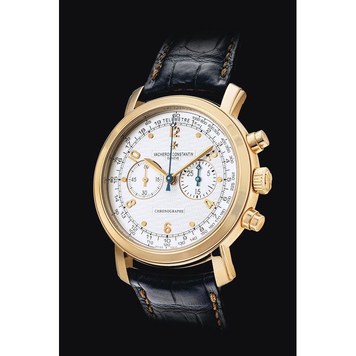 VACHERON CONSTANTIN. A FINE 18K PINK GOLD CHRONOGRAPH WRISTWATCH WITH TELEMETER AND TACHOMETER SCALE SIGNED VACHERON CONSTANTIN, GENEVE, CHRONOGRAPHE, MALTE MODEL, REF. 47120, MOVEMENT NO. 980'056, CASE NO. 825'061, CIRCA 2010