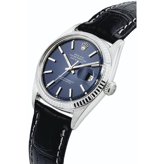 ROLEX. AN 18K WHITE GOLD AUTOMATIC WRISTWATCH WITH SWEEP CENTRE SECONDS AND DATE SIGNED ROLEX, OYSTER PERPETUAL, DATEJUST MODEL, REF. 1601, CASE NO. 1'168'613, CIRCA 1965