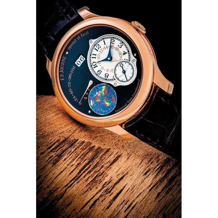 F.P. JOURNE. AN 18K PINK GOLD AUTOMATIC DUAL TIME WRISTWATCH WITH DATE AND POWER RESERVE OCTA UTC BOUTIQUE EDITION MODEL, CIRCA 2013