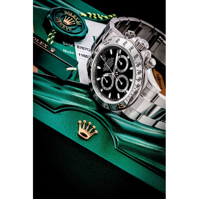 ROLEX. A STAINLESS STEEL AUTOMATIC CHRONOGRAPH WRISTWATCH WITH BRACELET DAYTONA MODEL, REF. 116520, CIRCA 2016
