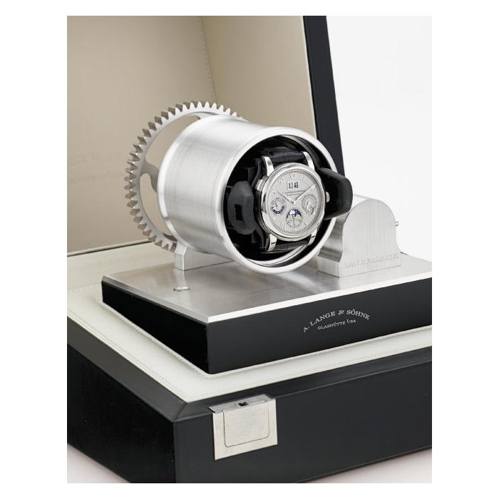 A. LANGE & SÖHNE. A FINE AND RARE PLATINUM AUTOMATIC PERPETUAL CALENDAR WRISTWATCH WITH MOON PHASES SIGNED A. LANGE & SÖHNE, GLASHÜTTE I/SA, "LANGEMATIK PERPETUAL", MOVEMENT NO. 28061, CASE NO. 138142, CIRCA 2002