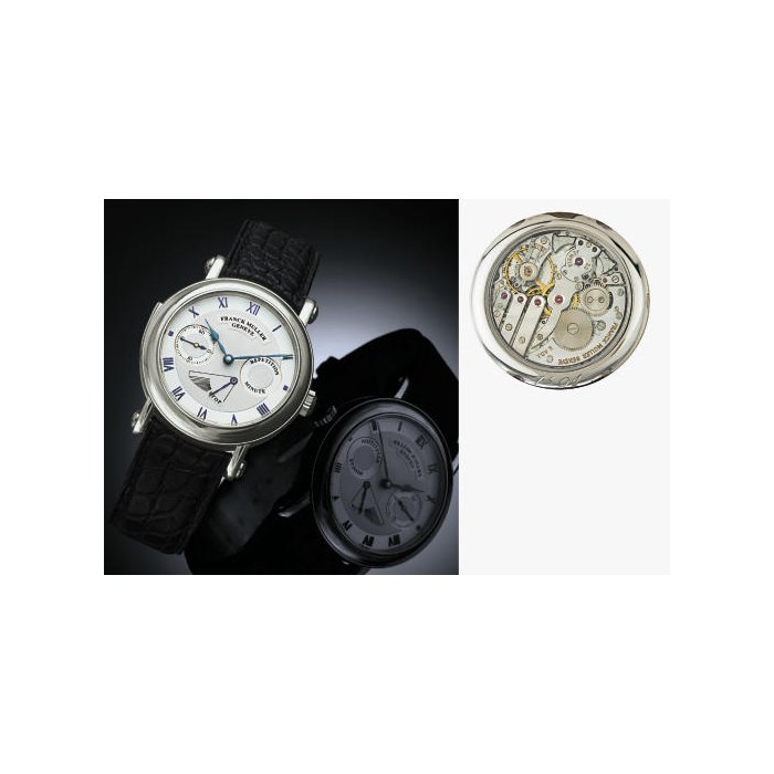 FRANCK MULLER. A RARE PLATINUM MINUTE REPEATING WRISTWATCH SIGNED FRANCK MULLER, GENEVE, REPETITION MINUTES, NO. 1, CIRCA 1993